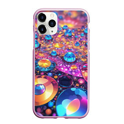 Чехол iPhone 11 Pro матовый Разноцветная декоративная абстракция, цвет: 3D-розовый