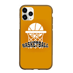 Чехол iPhone 11 Pro матовый Basketball - кольцо и мяч, цвет: 3D-коричневый