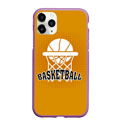 Чехол iPhone 11 Pro матовый Basketball - кольцо и мяч, цвет: 3D-фиолетовый