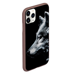 Чехол iPhone 11 Pro матовый Дымный волк, цвет: 3D-коричневый — фото 2