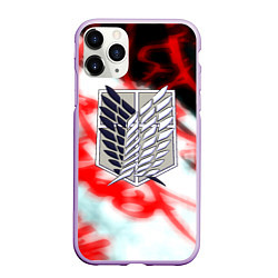 Чехол iPhone 11 Pro матовый Кровь титанов Attack on Titan, цвет: 3D-сиреневый