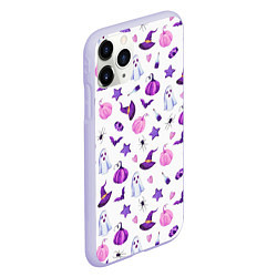 Чехол iPhone 11 Pro матовый Хэллоуинское комбо, цвет: 3D-светло-сиреневый — фото 2