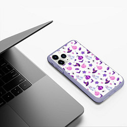 Чехол iPhone 11 Pro матовый Хэллоуинское комбо, цвет: 3D-светло-сиреневый — фото 2