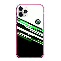 Чехол iPhone 11 Pro матовый Skoda sport stripes line