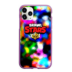 Чехол iPhone 11 Pro матовый Brawl stars все персонажи бравлеры, цвет: 3D-фиолетовый