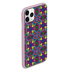 Чехол iPhone 11 Pro матовый Стеклянная мозаика, цвет: 3D-розовый — фото 2