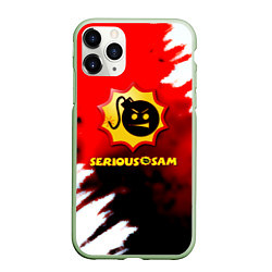 Чехол iPhone 11 Pro матовый Serious Sam blood game, цвет: 3D-салатовый
