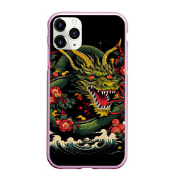 Чехол iPhone 11 Pro матовый Зеленый дракон