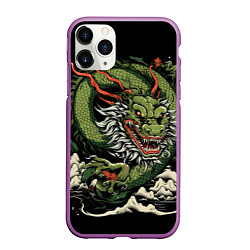 Чехол iPhone 11 Pro матовый Символ года зеленый дракон