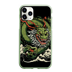 Чехол iPhone 11 Pro матовый Символ года зеленый дракон