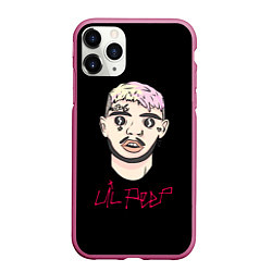 Чехол iPhone 11 Pro матовый Lil Peep rap music, цвет: 3D-малиновый