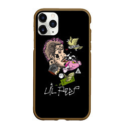 Чехол iPhone 11 Pro матовый Lil Peep рэпер, цвет: 3D-коричневый