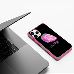 Чехол iPhone 11 Pro матовый Lil Peep rip 21, цвет: 3D-малиновый — фото 2