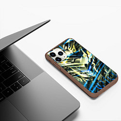 Чехол iPhone 11 Pro матовый Киберпанк адский скелет синий, цвет: 3D-коричневый — фото 2
