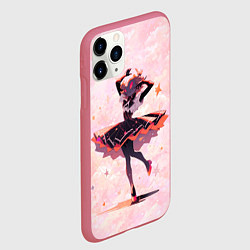Чехол iPhone 11 Pro матовый Балерина в Хэллоуин, цвет: 3D-малиновый — фото 2