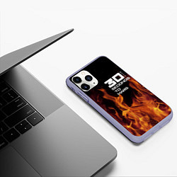 Чехол iPhone 11 Pro матовый Thirty Seconds to Mars fire, цвет: 3D-светло-сиреневый — фото 2