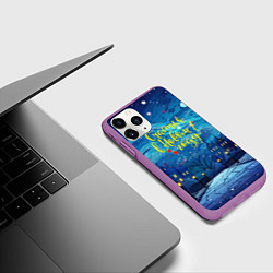 Чехол iPhone 11 Pro матовый Счастливого нового года, цвет: 3D-фиолетовый — фото 2