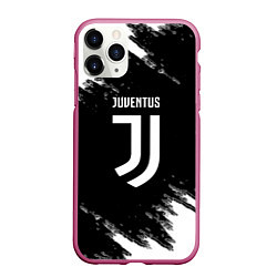 Чехол iPhone 11 Pro матовый Juventus спорт краски черно белый