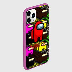 Чехол iPhone 11 Pro матовый Among us games, цвет: 3D-фиолетовый — фото 2