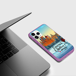 Чехол iPhone 11 Pro матовый Счастья в новом году, цвет: 3D-фиолетовый — фото 2