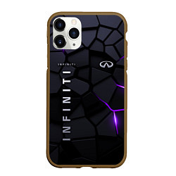 Чехол iPhone 11 Pro матовый Infiniti - плиты с эффектом свечения, цвет: 3D-коричневый