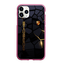 Чехол iPhone 11 Pro матовый Porsche - плиты с эффектом свечения