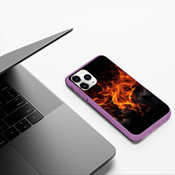 Чехол iPhone 11 Pro матовый Огонь и дым, цвет: 3D-фиолетовый — фото 2