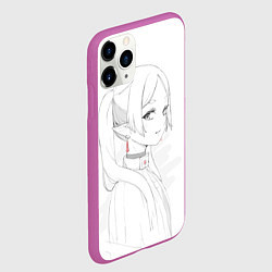 Чехол iPhone 11 Pro матовый Фрирен - карандашный набросок, цвет: 3D-фиолетовый — фото 2