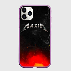 Чехол iPhone 11 Pro матовый Максим в стиле Металлика - огонь и искры, цвет: 3D-фиолетовый