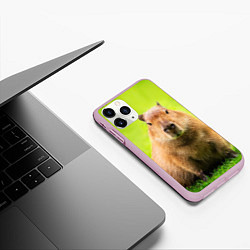 Чехол iPhone 11 Pro матовый Capybara on green grass, цвет: 3D-розовый — фото 2