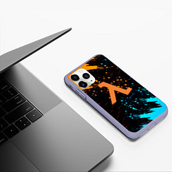 Чехол iPhone 11 Pro матовый Half Life logo краски, цвет: 3D-светло-сиреневый — фото 2