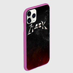 Чехол iPhone 11 Pro матовый Марк в стиле Металлика - огонь и искры, цвет: 3D-фиолетовый — фото 2