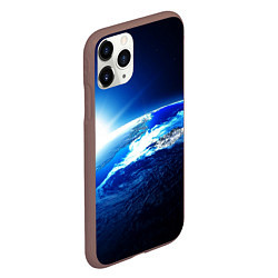 Чехол iPhone 11 Pro матовый Восход солнца в космосе, цвет: 3D-коричневый — фото 2