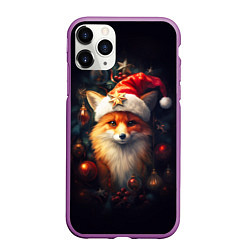 Чехол iPhone 11 Pro матовый New year s fox, цвет: 3D-фиолетовый