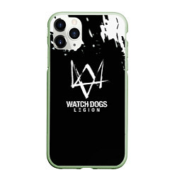 Чехол iPhone 11 Pro матовый Watch dogs краски, цвет: 3D-салатовый