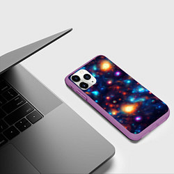Чехол iPhone 11 Pro матовый Бесконечность звезд, цвет: 3D-фиолетовый — фото 2