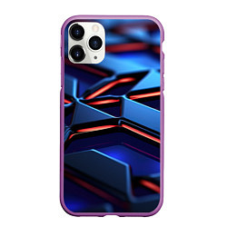 Чехол iPhone 11 Pro матовый Плиты синего оттенка, цвет: 3D-фиолетовый