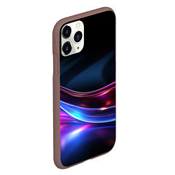 Чехол iPhone 11 Pro матовый Неоновые линии со свечением, цвет: 3D-коричневый — фото 2