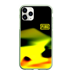 Чехол iPhone 11 Pro матовый PUBG gold abstraction steel geometry, цвет: 3D-салатовый