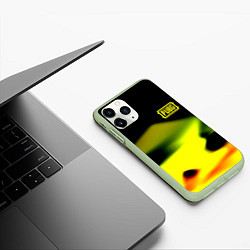 Чехол iPhone 11 Pro матовый PUBG gold abstraction steel geometry, цвет: 3D-салатовый — фото 2