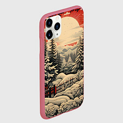 Чехол iPhone 11 Pro матовый Блеск снежинок новогодний стиль, цвет: 3D-малиновый — фото 2