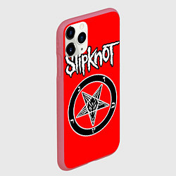 Чехол iPhone 11 Pro матовый Slipknot пентаграмма, цвет: 3D-малиновый — фото 2