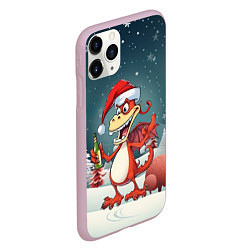 Чехол iPhone 11 Pro матовый Дракончик с шампанским 2024, цвет: 3D-розовый — фото 2