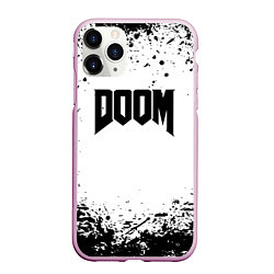 Чехол iPhone 11 Pro матовый Doom black splash, цвет: 3D-розовый