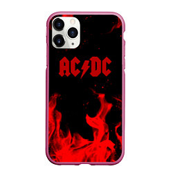 Чехол iPhone 11 Pro матовый AC DC огненный стиль
