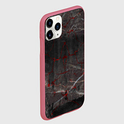 Чехол iPhone 11 Pro матовый Серый мрамор, цвет: 3D-малиновый — фото 2