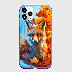 Чехол iPhone 11 Pro матовый Лиса осень-зима