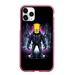 Чехол iPhone 11 Pro матовый Cool Bart Simpson - cyberpunk - ai art