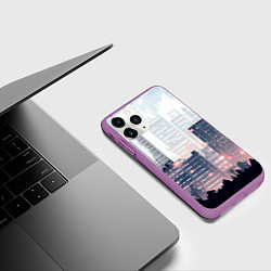 Чехол iPhone 11 Pro матовый Безмятежный город, цвет: 3D-фиолетовый — фото 2