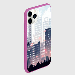 Чехол iPhone 11 Pro матовый Безмятежный город, цвет: 3D-фиолетовый — фото 2